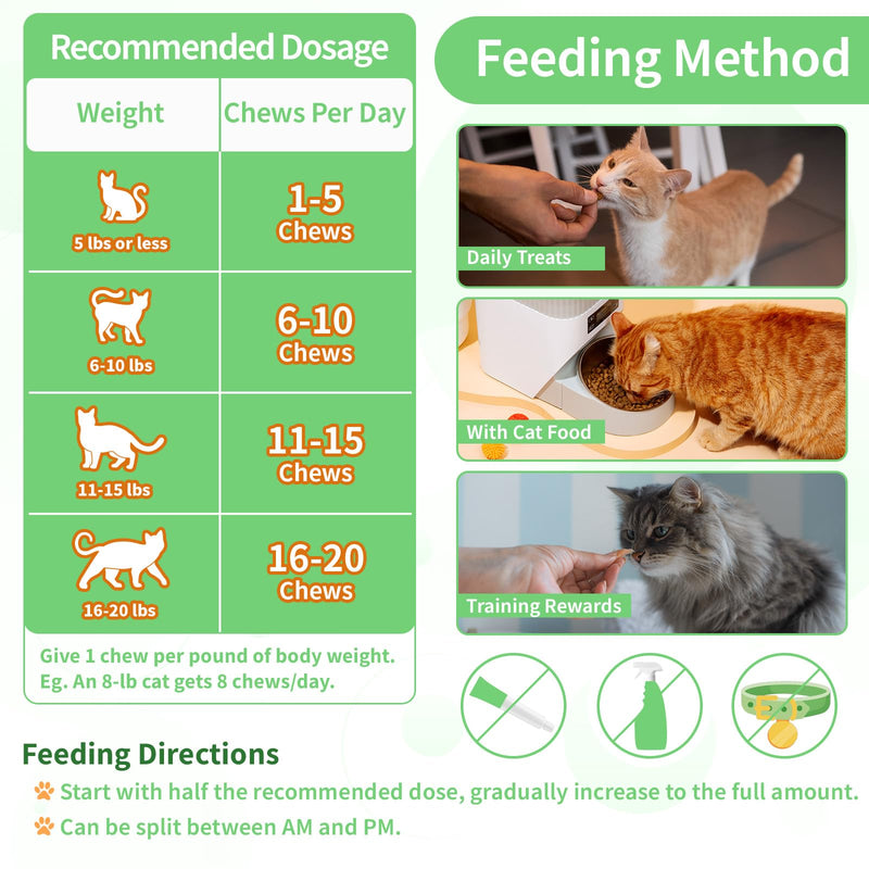 Flea and Tick Prevention for Cats, 500 Crunchy & Creamy Chews, Cat Flea Chewables with Natural Oral Flea Treatment Supplement Cats, Skin & Coat Support - All Breeds & Ages - Chicken and Krill Flavor