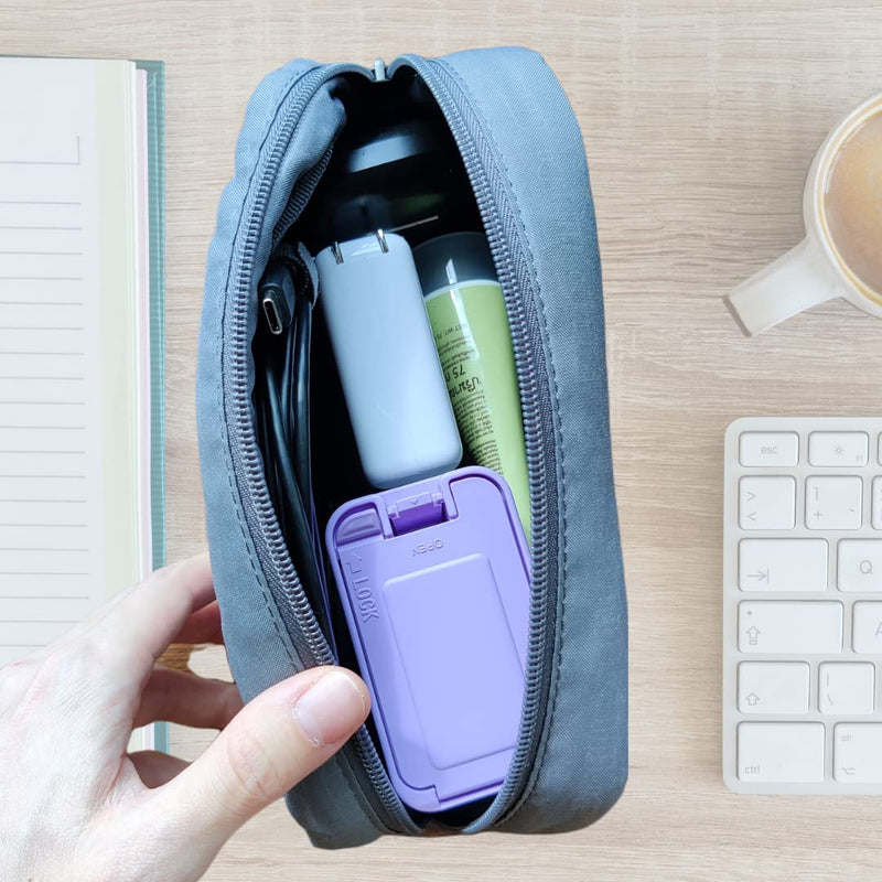 0.2L(0.2Qts.) Size Portable Pen-Needle Disposal Container Diabetes Care (0.2L, Purple+Clear, 1) 0.2L