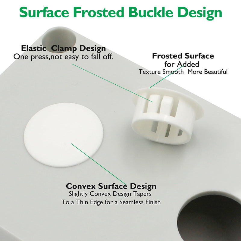1-1/2" (38mm) Plastic Plugs for Round Holes, Flush Type Snap in Locking Door Screw Shelf Hole Plugs Drilling Hole Cover Cabinet Furniture Cupboard Shelves Pipe Insert End Caps, 8PCS White 1-1/2"/38mm