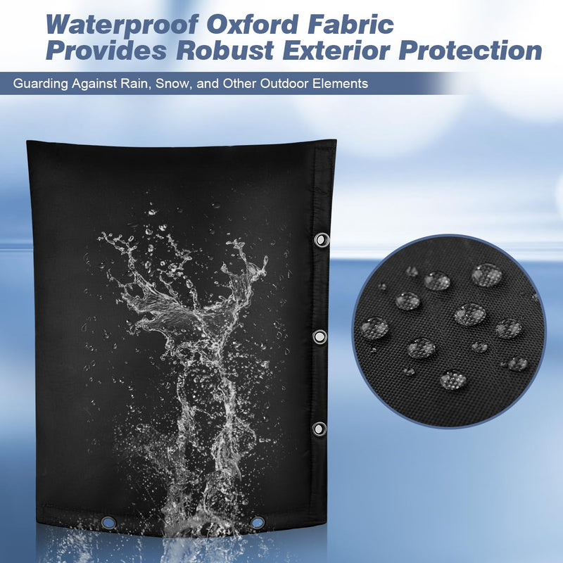 Outdoor Backflow Preventer Cover- 16''W x 20''H, Winter Freeze & Weatherproof Protection for Irrigation Pipes & Sprinkler Valves- Black Black-16''W x 20''H