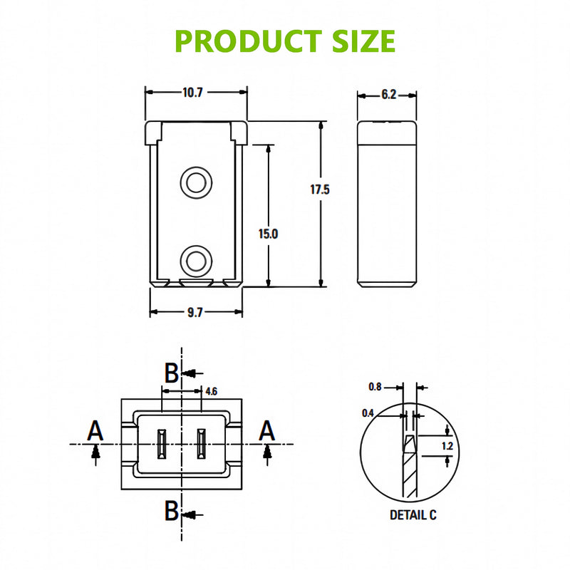 15A 20A 25A 30A 40A 32V Mini Automotive MCASE Shaped Cartridge Fuse Kit(Pack of 10pcs,MixA) 15A 20A 25A 30A 40A