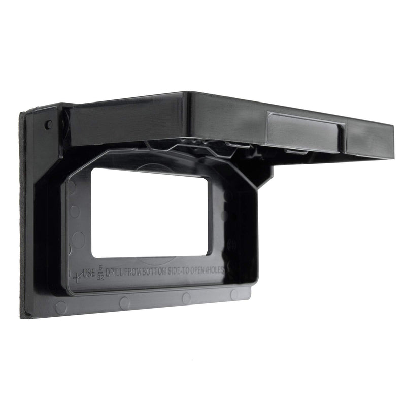 RecPro RV Exterior Power Outlet Cover Plate | For GFI/GFCI Receptacles | Weatherproof Seal (Black) Black