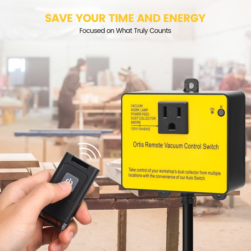 Dust Collector Remote Switch, Ortis 120V Wireless Remote Switch for Dust Collector, 328FT Wireless Range (Battery Included), Heavy Duty Design, Save Your Time and Energy, Enhance Your Work Safety - NewNest Australia
