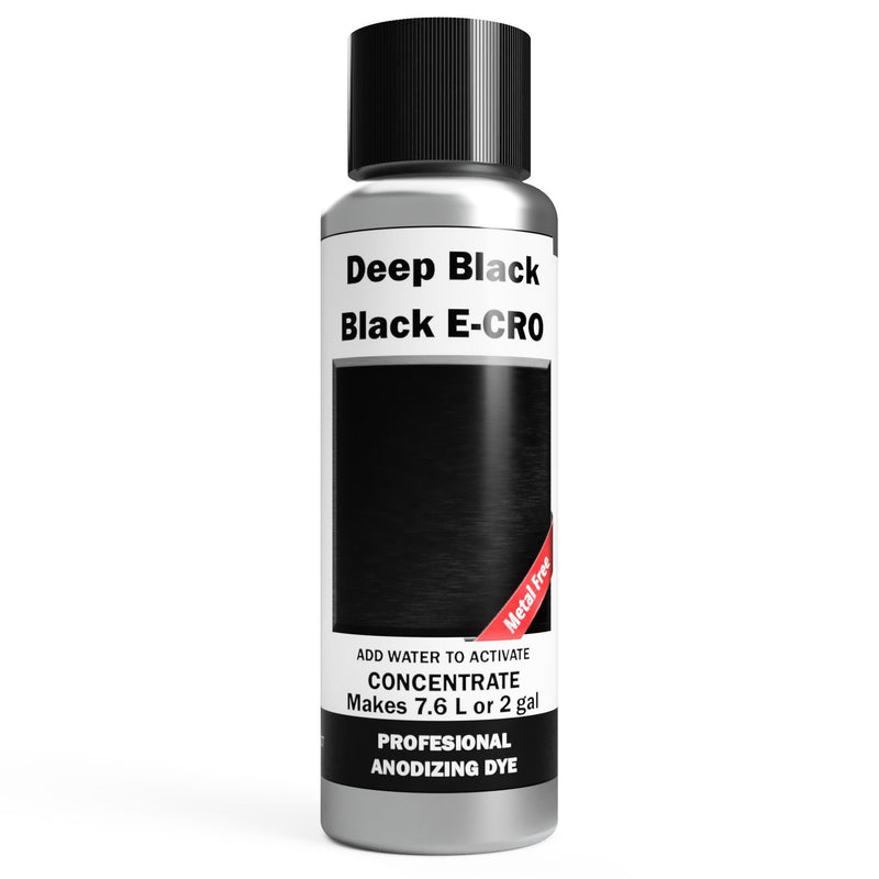 Professional Aluminum Anodizing Pigment Dyes | Black E-CRO | Light to Rich Black | Powder Concentrate Makes 7.6 Liters or 2 Gallons