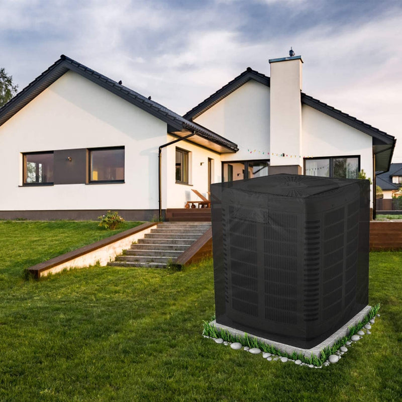 Air Conditioner Cover for Outside Units with Windproof Straps & Reinforced Buckles 420D Heavy Duty Square ac Covers Outdoor Protects HVAC Condenser From Winter Rain Snow Ice Dust Up to 36x36x39 inches 36x36x39inches