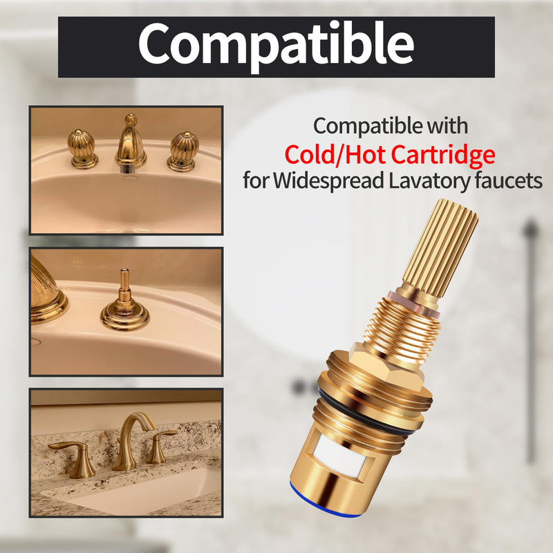 Brass 1-001 & Brass 1-002 Ceramic Valve Set，Replacement Hot Widespread Cartridge and Cold Widespread Cartridge,Brass Construction (Brass 1-001 & Brass 1-002) Brass 1-001 & Brass 1-002