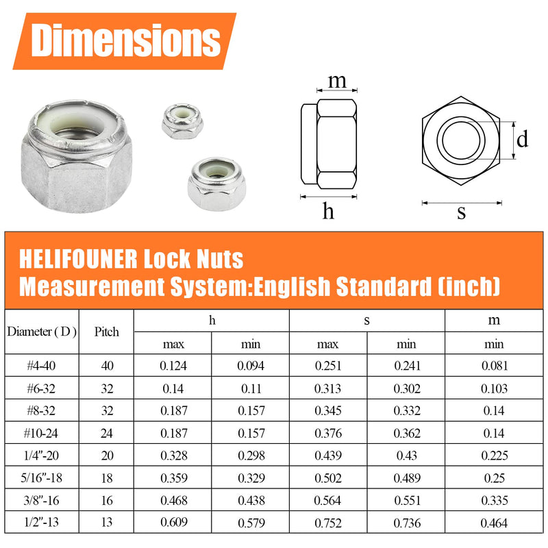 50 Pieces #4-40 Nylon Insert Hex Lock Nuts, 304 Stainless Steel (18-8) Locknuts, Bright Finish, Coarse Thread #4-40 (50 pcs)