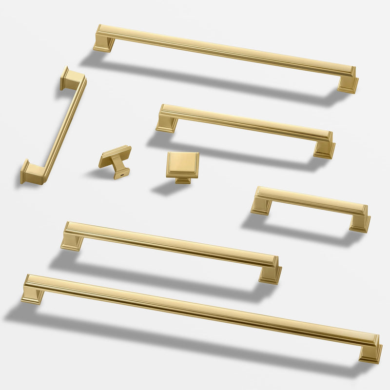 10 Pack 3.75 Inch(96mm) Hole Center Brushed Gold Modern Cabinet Pulls Kitchen Cabinet Handles Kitchen Cabinet Hardware Timeless Drawer Pulls for Dresser Cupboard Wardrobe, B-Gold(3.75x10) 3.75 Inch Hole Center 10