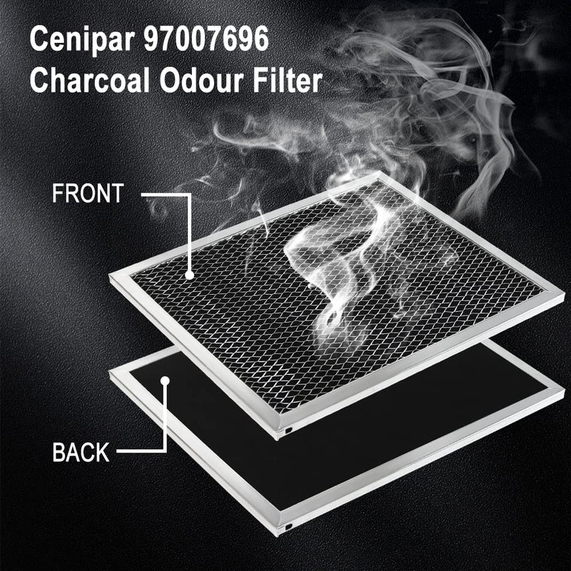 Cenipar 97007696 Charcoal Odour Filter for Range vent hood (8 3/4" X 10 1/2" X 3/8")-3 Pack