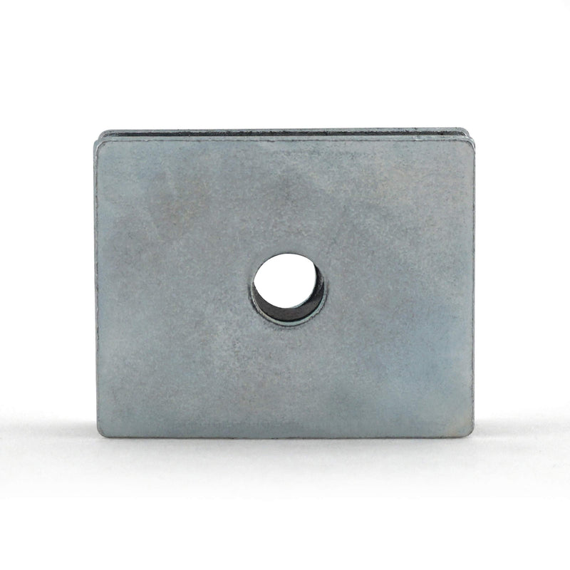 Master Magnetics Ceramic Latch Magnet Assemblies - Rectangular with Center Hole, Zinc Plated, 1" Length, 0.813" Width, 0.313" Height, 12 Pound Pull, Silver, Pack of 24, CA41LWHX24