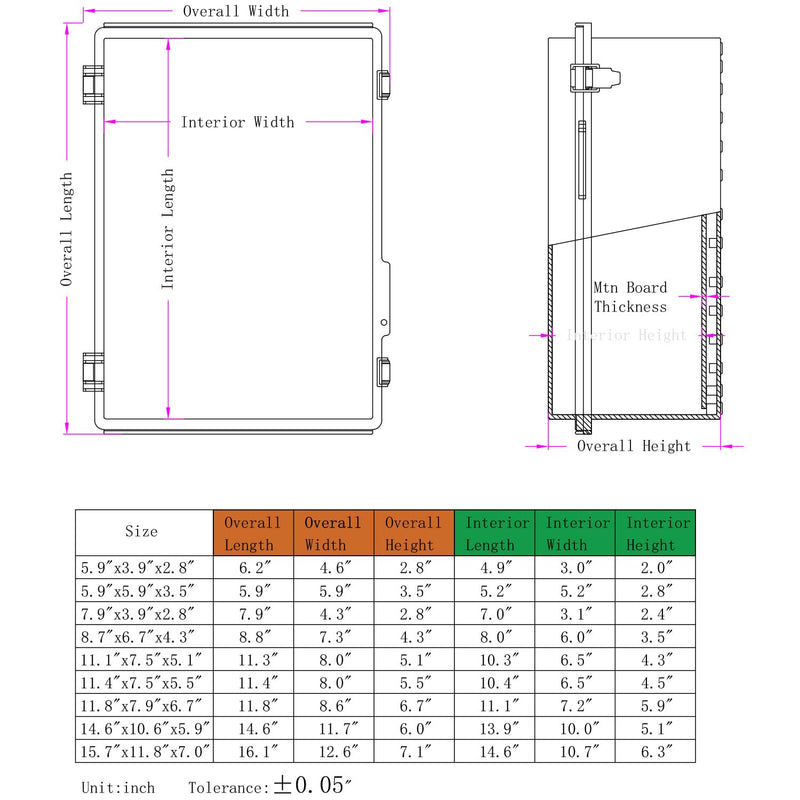 Outdoor Waterproof Electrical Box Junction Box Weatherproof IP67 ABS Plastic Enclosure Switch Router Project Box Electronics DIY Enclosure With Mounting Plate Wall Bracket Grey 8.6"x6.6"x4.3" 8.66" x 6.69" x 4.33"