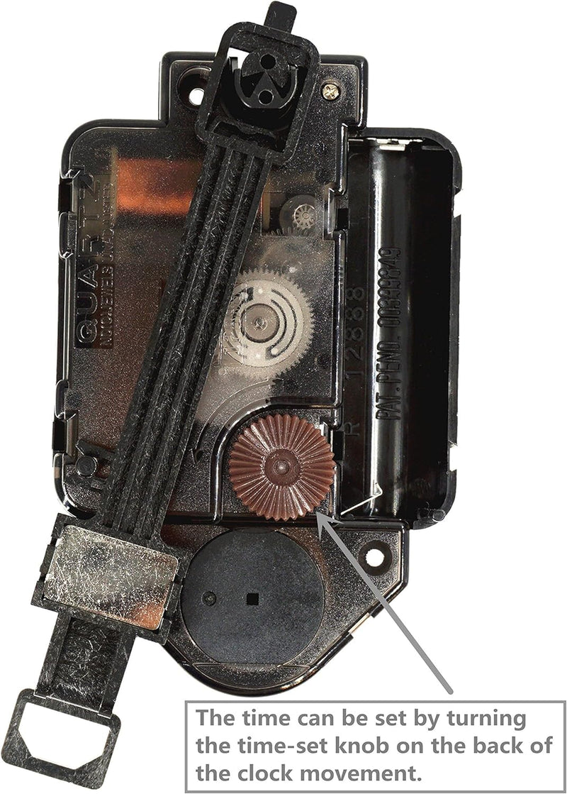 Original Youngtown 12888 Pendulum Clock Movement with 3 Sets of Hands 23 mm (9/10 inches) Shaft Length 15.4 mm (3/5 inch) Thread Length. 9/10 inch total shaft length