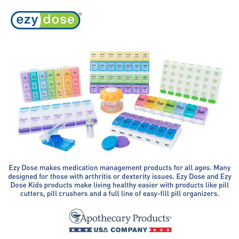 EZY DOSE Pill Cutter and Splitter with Dispenser, Daily Usage, Safely Cut Pills, Vitamins, Tablets in Half or Quarters, Accurate and Easy Cutting, Stainless Steel Blade, Travel Sized, Green, BPA Free 1.5" x 3.5"