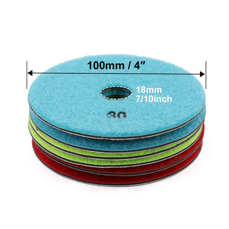 3PCS Vacuum Brazed Diamond Polishing Pads Grinding Wheel Disc for Concrete (4 INCH)