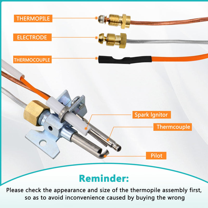 Upgraded SP20075 SP20305A Pilot and Igniter Assembly Compatible with Rheem Water Heater Pilot Assembly, PROTECH, GE, Richmond Water Heater Parts,Water Heater Pilot Assembly for Natural Gas