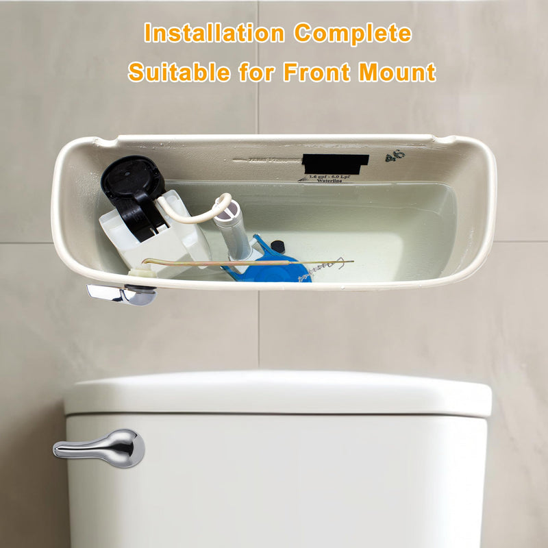 Toilet Handle Replacement Kit, Toilet Lever Flush Handle, Front Mount, Chrome, Universal Fitting Parts, 2 Pack