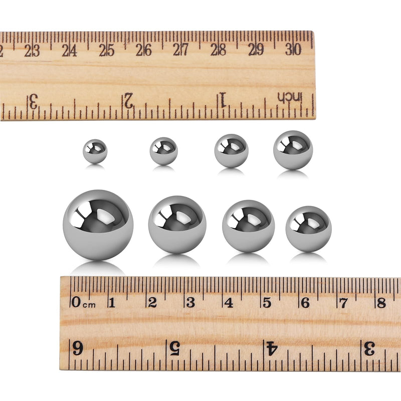 SATINIOR 16 Pieces Coin Ring Making Balls Monkey Fist Balls Stainless Steel Balls, Assortment of 3/4 Inch, 5/8 Inch, 9/16 Inch, 1/2 Inch, 7/16 Inch, 3/8 Inch, 5/16 Inch and 1/4 Inch