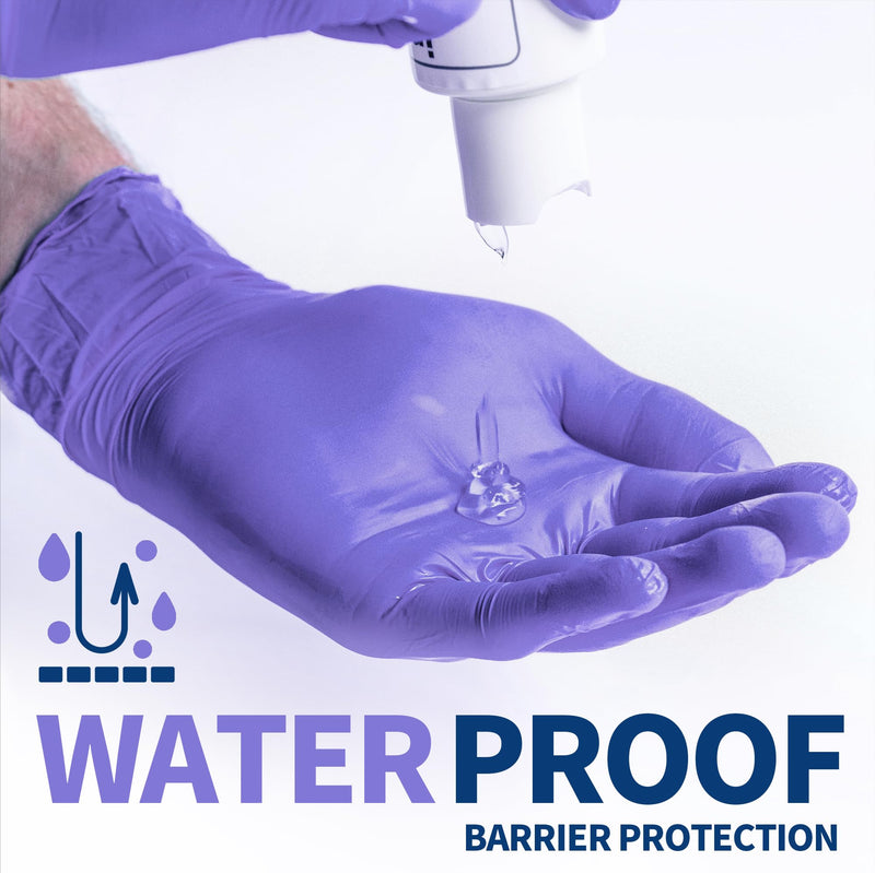 Nitrile Exam Gloves, Powder-Free Latex-Free Food Safe Cleaning First Aid Disposable Medical Glove, Purple 100 Pcs Large (Purple)