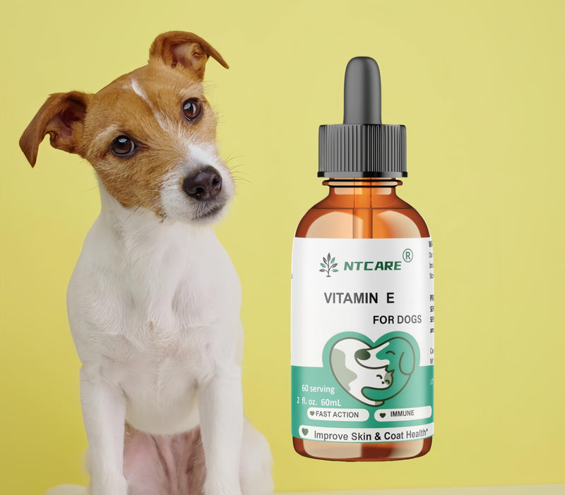 Vitamin E Oil for Dogs, 2 fl oz, Immune Support, Skin and Coat Health Supplement, 60 Servings