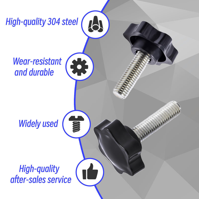 Star Clamping Screw Knob 2 Pcs Hand Tightening Screw M8 20mm Screw Length Thread Star Knob Clamping Handgrip Nut Screw 38mm Diameter Star Shaped Clamping Knob Handle Plastic knobs M8*38*20mm(2 Pcs)