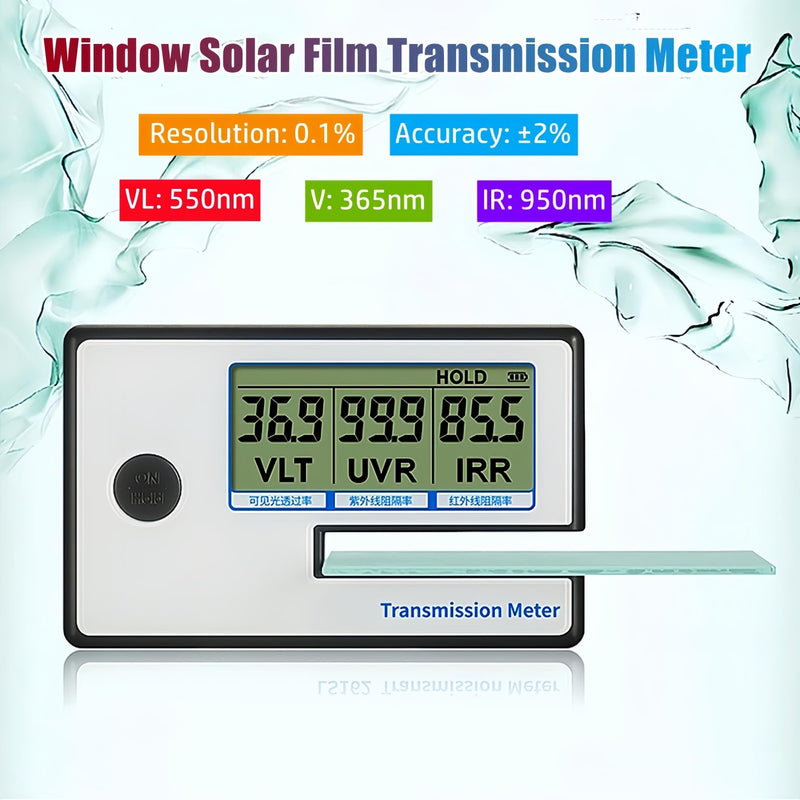 StrongBerry Professional 3-in-1 Solar Meter - Portable Window Tint Meter for Cars, Tests UV (365nm), IR (950nm) & VL (550nm) Rejection on Film, Glass & Auto Tint