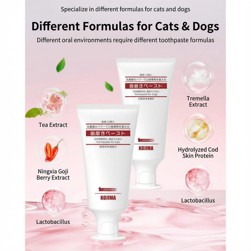 Cat Dental Care Kit – Tuna Flavor Toothpaste 1.35 oz with Toothbrush & Finger Brush | Gentle Formula, Fresh Breath & Plaque Control