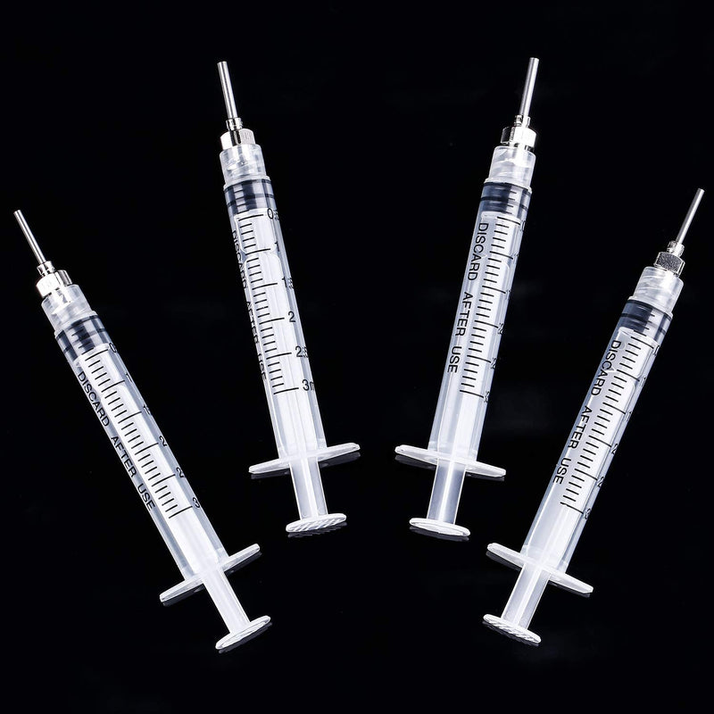 TecUnite 20 Pack Syringe Without Needle, Plastic Curved Syringes for Epoxy Resin, Craft, Feeding Pets Animals, Oil or Glue Applicator