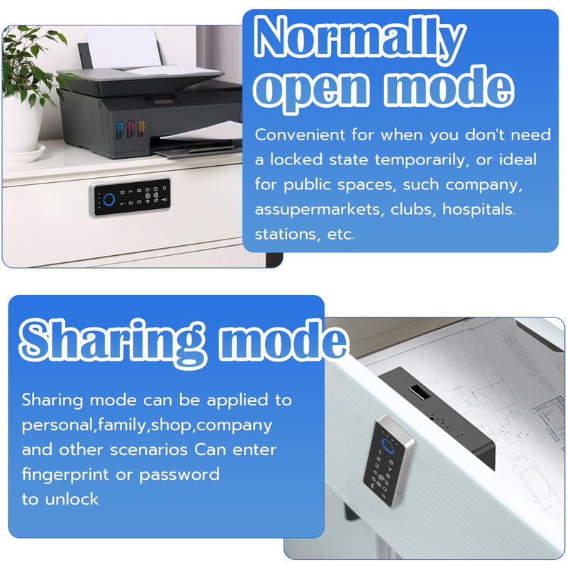 Eseesmart Smart Cabinet Lock, Magnetic Digital Electronic RFID Keyless Bluetooth Child Safety Baby Proofing Safe Drawer Locks for Adults Cupboard Closet Liquor File Dresser Desk Silver Vertical