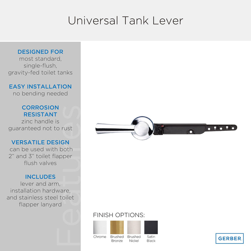 Gerber GA70036054BB Universal Fit Brushed Bronze Toilet Tank Lever