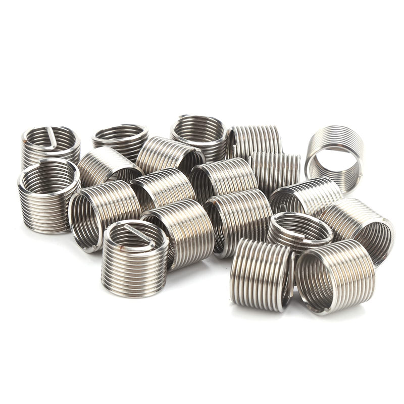 20Pcs Wire Thread Insert Stainless Steel Screw Bushing Repair Socket Kit M14x1.5x1.5D Wire Screw Sleeve Thread