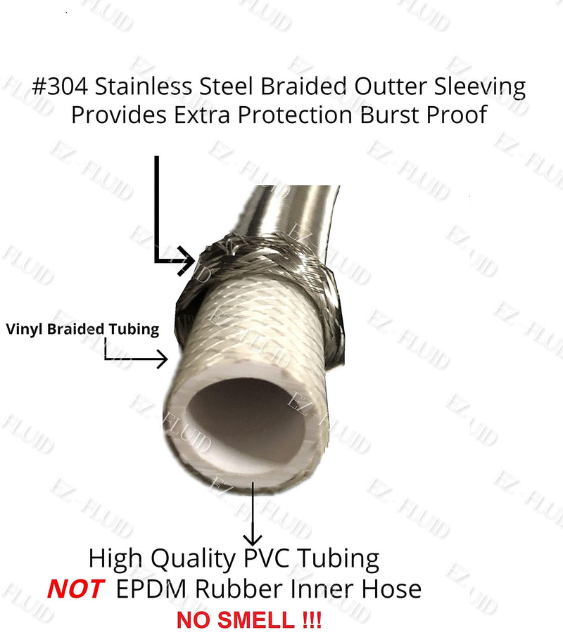 EZ-Fluid 16-Inch x 3/8" Female Compression x 7/8" Brass Female Ballcock Thread Metal Nut, Toilet Water Supply Connector Line Braided Stainless Steel Toilet Supply Line (1) 1 16-Inches - NewNest Australia