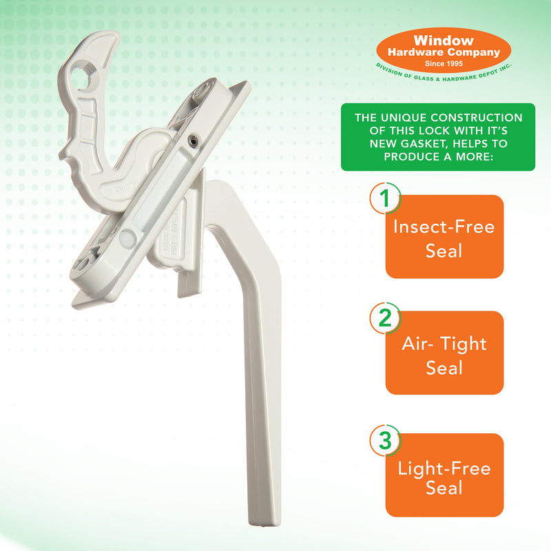 Window Hardware Co - Double Dent Sash Lock (Comes with Screws, White)