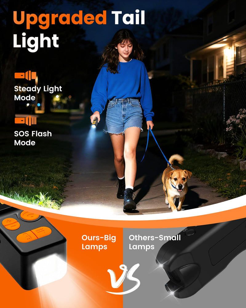 4X Ultrasonic Dog Bark Deterrent Devices, Anti Barking Device for Dogs with 10 Modes, 45FT Range, Rechargeable & Safe Bark Control for Indoor/Outdoor Use (Black+Orange) Black+Orange