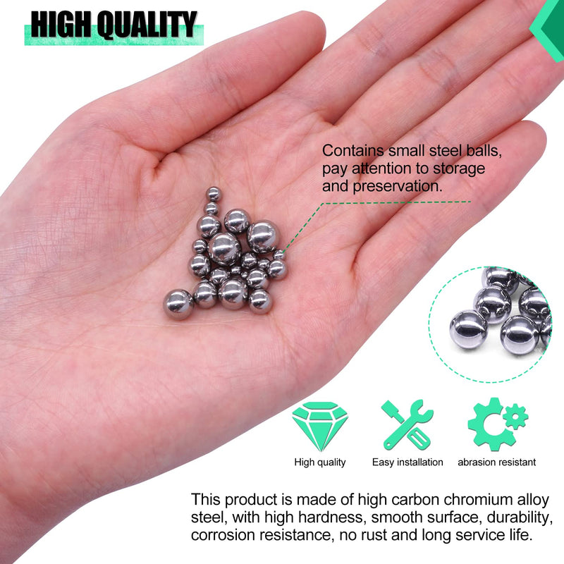 KNLN/600PCS 12 Size Bicycle Bearing Balls Stainless Steel Precision Steel Balls Stainless Steel Assorted Loose Kit 1mm,2mm,5mm,5.5mm,6mm,7mm,8mm,1/4" 7/32" 3/16" 5/32” 1/8" 3/32" N-036-600PCS