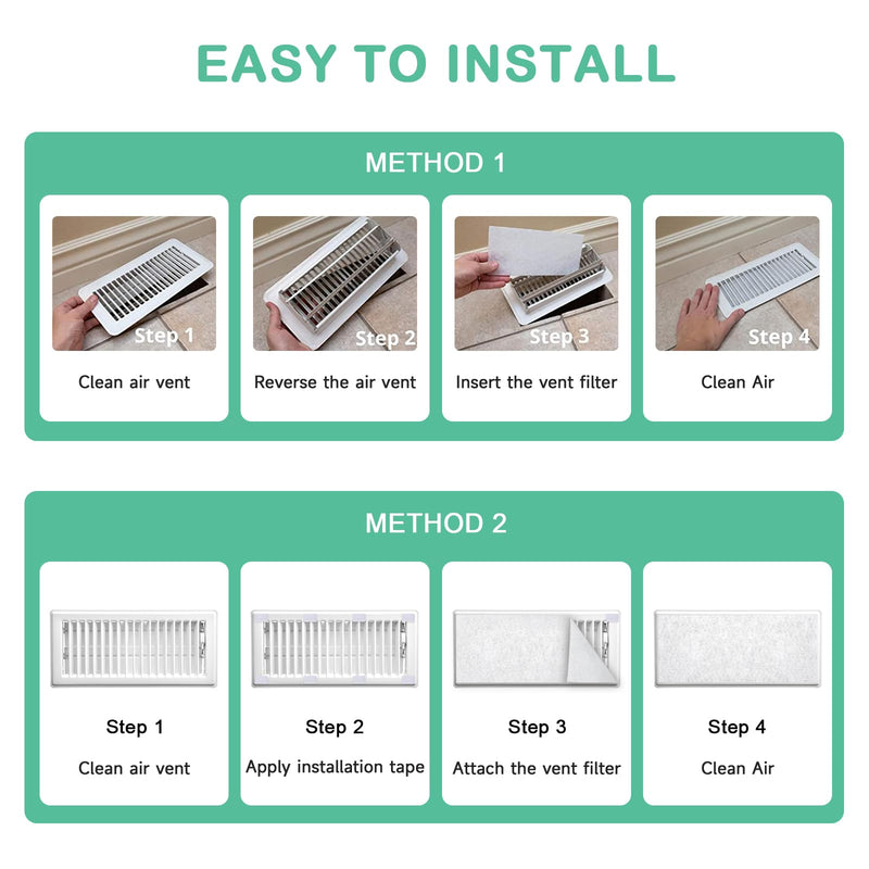 Air Vent Filter 4"x12" Thin Heater Pre-Filter Sheet for Home Floor Register 4x12 Inch 24-Pack White (Thin)