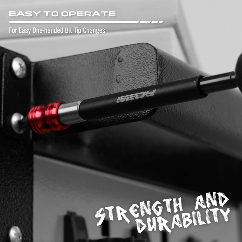 Magnetic Screwdriver Bit Holder Set: 2-Piece 1/4 Inch Hex Shank Quick Release Extension Adapter | Super Straight Durable CR-V Steel | Universal Fit for Impact Driver Bits | 6", 12" Long 2 Pieces