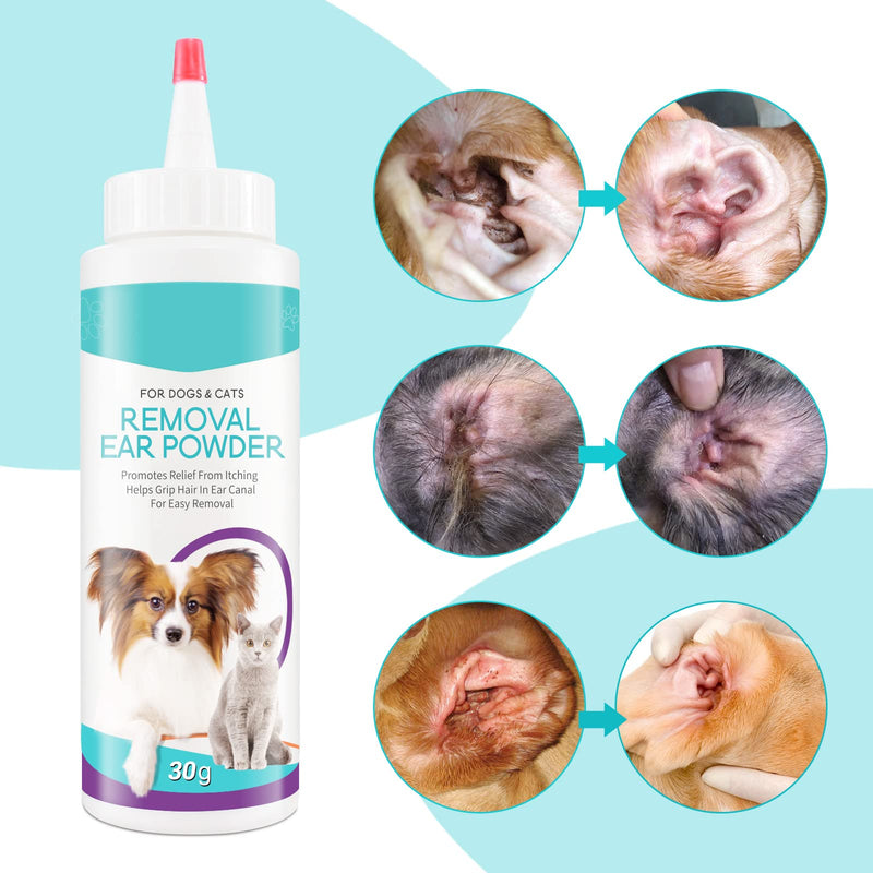 Dog Ear Cleaner, Upgraded Dogs & Cats Ear Powder for Easy Hair Removal, Pets Ear Infection Relief, Soothes Itchy Ears & Relieve Scratching (1)