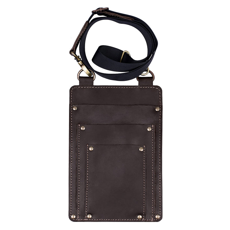 Leather Florist Tool Belt Bag Garden Farmer Pouch Organizer - Hand Tools Holder Utility Kit (Dark Brown) Dark Brown