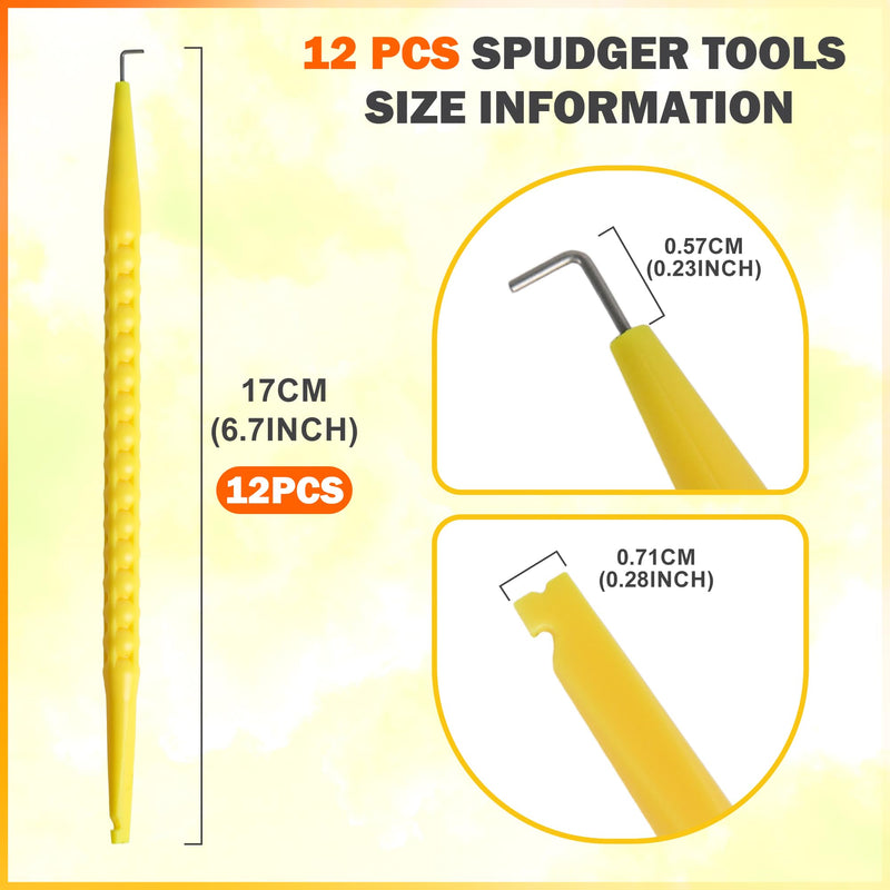 Starry 12 Pcs Probe Pick Spudger Tools Fiber Optic Probe Pick Tools Anti-Slip with L-Shaped Hook for Telecom Data Communication and Alarm Installers(Yellow)