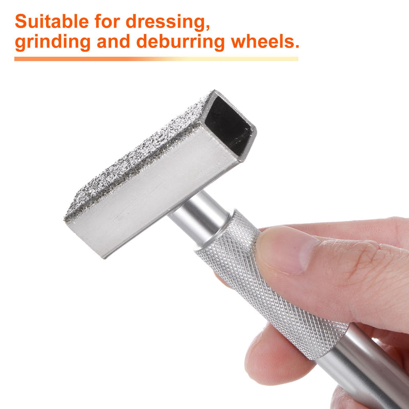 HARFINGTON Grinding Wheel Dresser 36 Grit Diamond Grinding Wheel Stone Dressing Tool with Flat Diamond Coated Surface for Grinding Truing Deburring Wheels, Silver