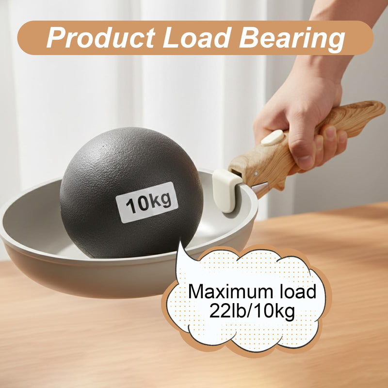 2 Pcs Replacement Handles for Pots and Pans, Universal Removable Wood Grain Pot Handle for All Cookware