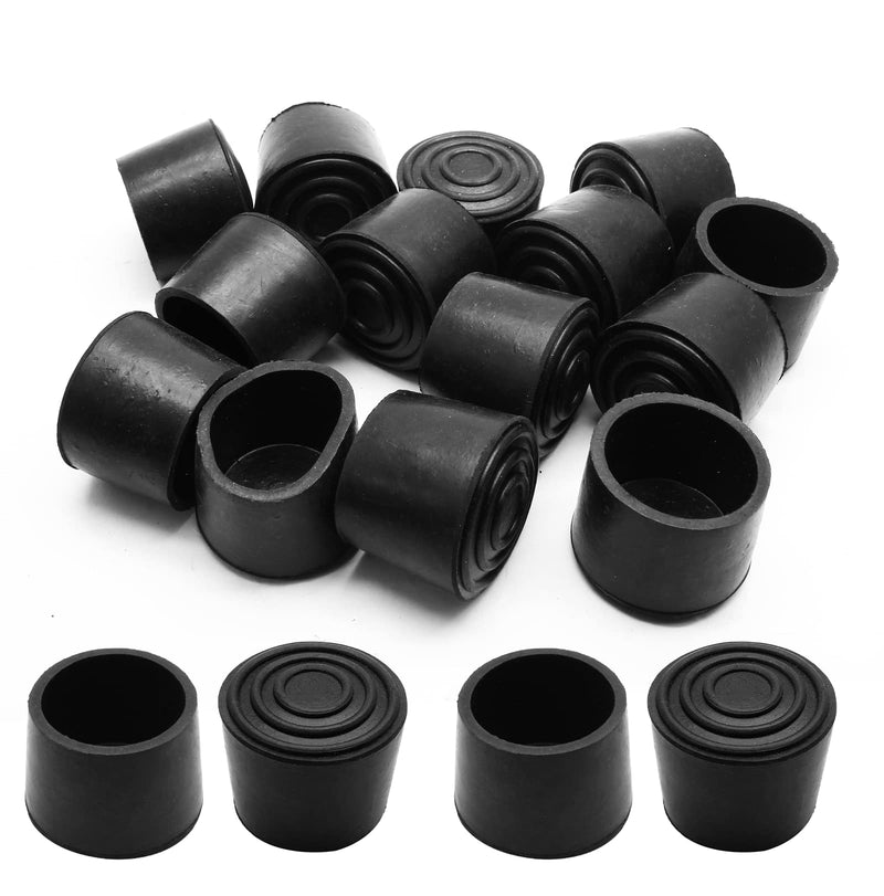 Piutouyar Round PVC Rubber Furniture Covers, 32mm / 1-1/4 Inches Table Chair Leg Tip Protectors, Non-Slip End Cap for Protect Surfaces, Black (16Pcs) 1.26" 16
