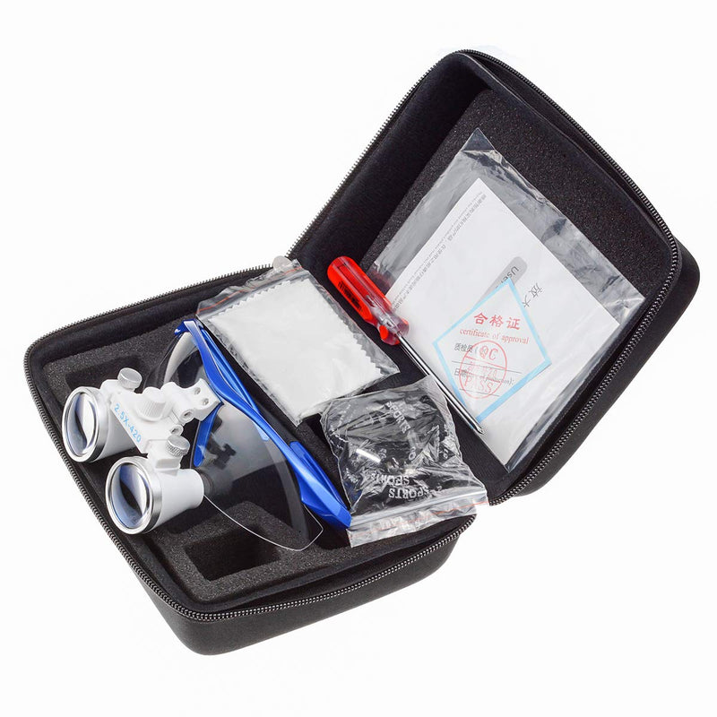 2.5X420MM Dental Surgical Binocular Magnifier Loupes Surgical Magnifier Optical Glasses Blue