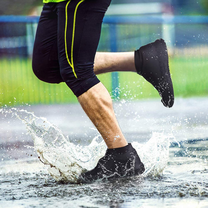 Silicone Waterproof Shoe Covers, Upgrade Reusable Overshoes with Zipper, Resistant Rain Boots Non-Slip Washable Protection for Women, Men (XL (Women 11-13, Men 9.5-13), Black) XL (Women 11-13, Men 9.5-13)
