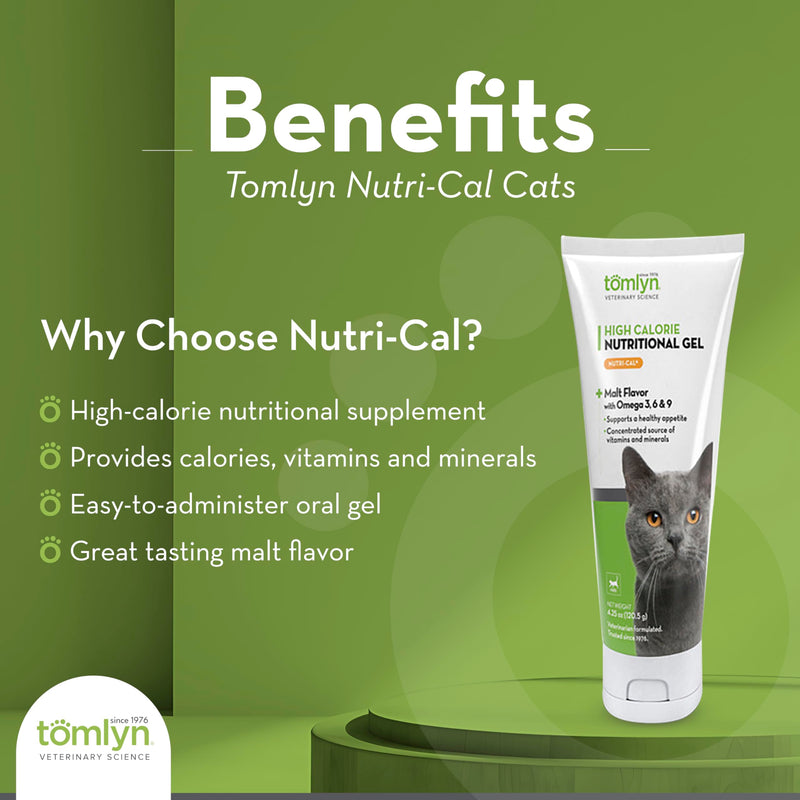 Tomlyn High Calorie Nutritional Gel for Cats, (Nutri-Cal) 4.25 oz Adult Cat 4.25 Ounce