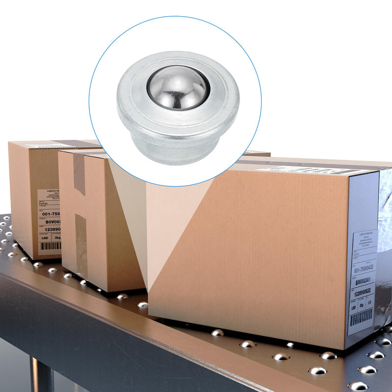 PATIKIL 1/2" Roller Ball Transfer Bearing, 8 Pcs Round Ball Transfer Unit Carbon Steel Casters for Conveyor Roller Stand Transmission Furniture
