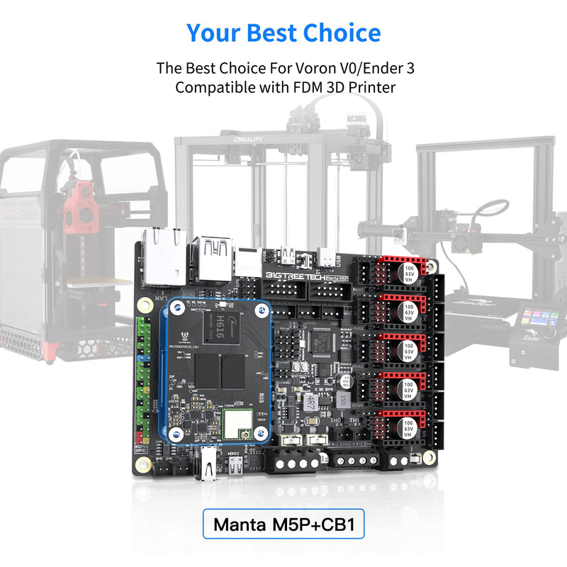 BIGTREETECH Manta M5P V1.0 Control Board 32Bit Support 5 Axis TMC2209 TMC5160 Drivers Compatible with CB1/CB2/CM4 HDMI5 PITFT50 TFT35 SPI Display to Running Klipper for Ender 3/Voron V0 FDM 3D Printer BTT Manta M5P