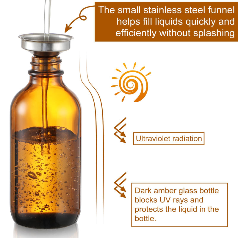 4 oz Dark Amber Glass Dropper Bottles with Measured Dropper, 4 Pack- 120ml Thick Tincture Bottles with Measurement Eye Dropper, Leakproof Essential Oils Bottles for Health, Personal Care & Beauty
