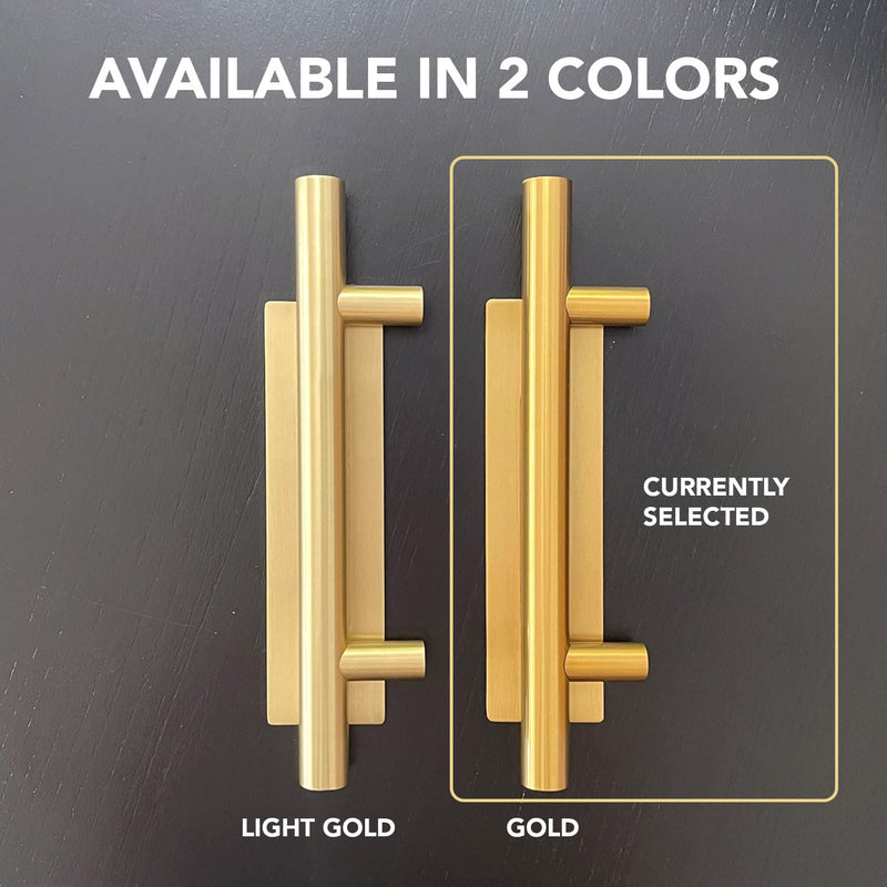 Rio Salto 12-Inch Gold Barn Door Handle Kit with Latch Lock Set Closet Brass Finish Pull Handle Flush Handles Hardware Large Sliding Door Handles 1-Door (Gold - 1Pack w/Lock)
