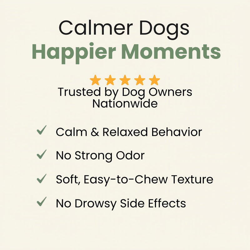 Calming Soft Chews for Dogs with Melatonin & L-Theanine – Daily Emotional Wellness Support – 120 Count